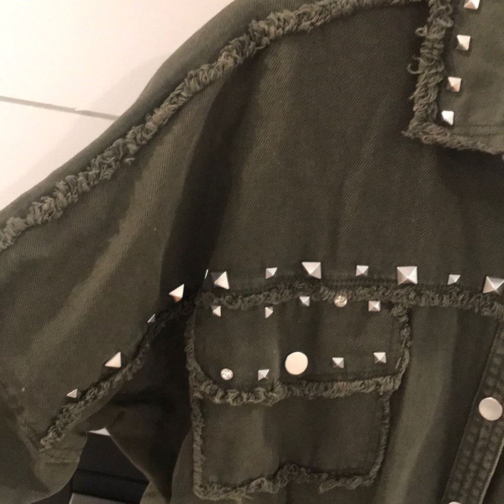 Army Green Zara Button Up Jacket - image 4